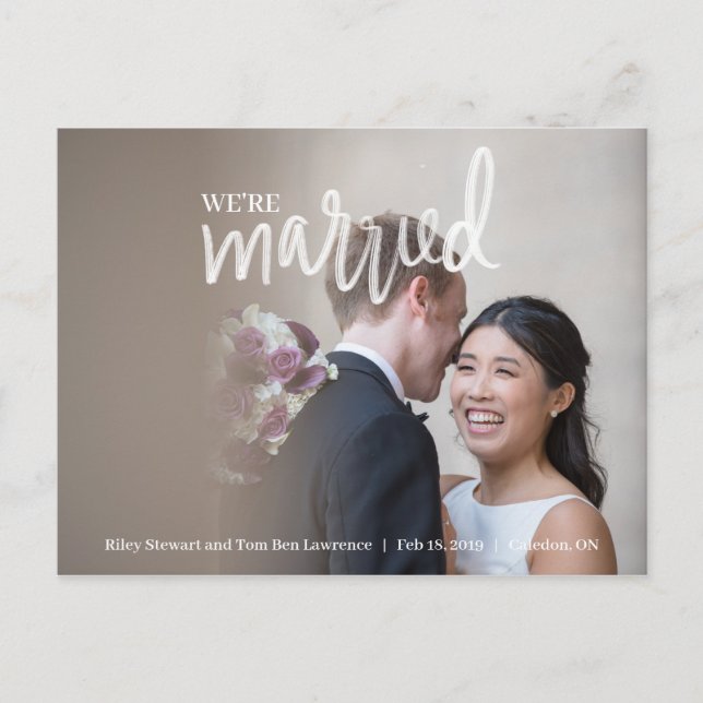 Carte Postale Nous sommes mariés Faire-part de mariage d'Eloped (Devant)
