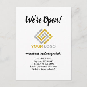 Carte Postale Nous sommes une Faire-part de réouverture d'entrep