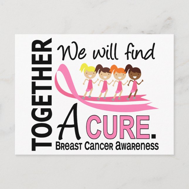 Carte Postale Nous Trouverons Un Cancer Cure Du Sein (Devant)