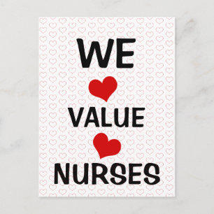 Carte Postale Nous valorisons les coeurs des infirmières
