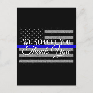 CARTE POSTALE NOUS VOUS APPUYONS MERCI POLICE POSTCARD