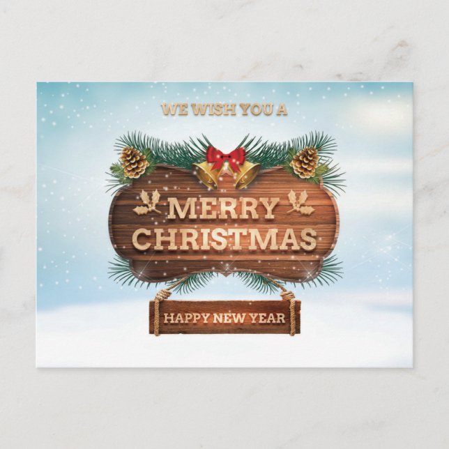 Carte Postale Nous vous souhaitons un joyeux Noël heureux nouvel (Devant)