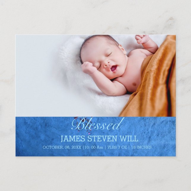 CARTE POSTALE NOUVEAU BÉBÉ, GARÇON  PHOTO MIGNON ANNONCE DE NAIS (Devant)