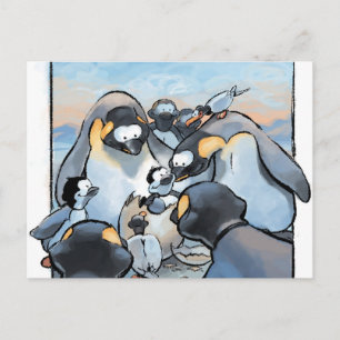 Carte Postale nouveau bébé naissance pingouin félicitations joli