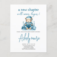 Nouveau Chapitre Teddy bleu garçon baby shower Our