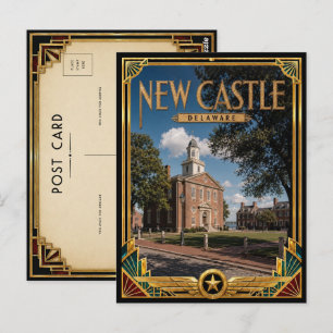 Carte Postale Nouveau Château Delaware Art Déco Vintage Âge d'Or