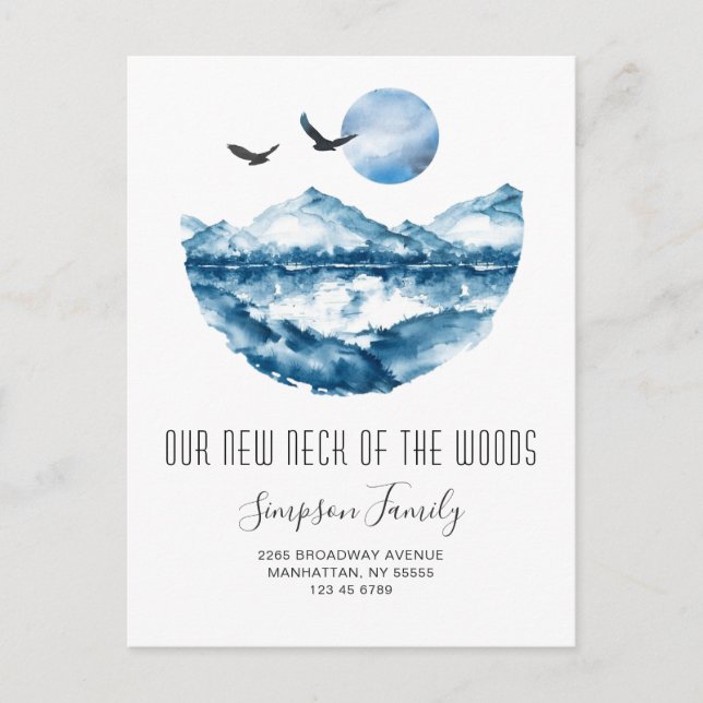 Carte Postale Nouveau cou du Faire-part de mouvement des bois (Devant)