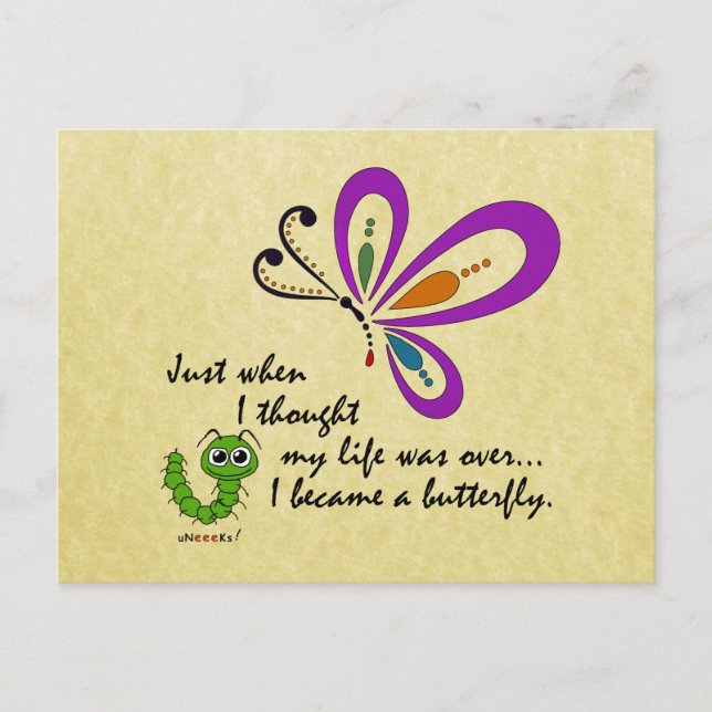 Carte Postale Nouveau départ papillon (Devant)