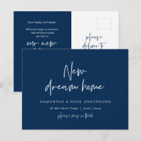 Nouveau Dream Home Adresse Faire-part, Modern Navy