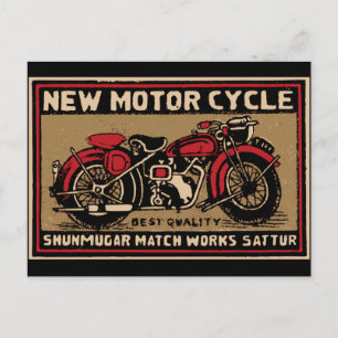 Carte Postale Nouveau Étiquette de concordance de sécurité moto
