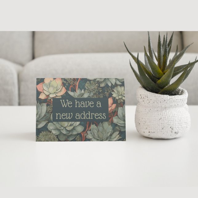 Carte Postale Nouveau Faire-part d'adresse | Jardin Succulent (Créateur téléchargé)