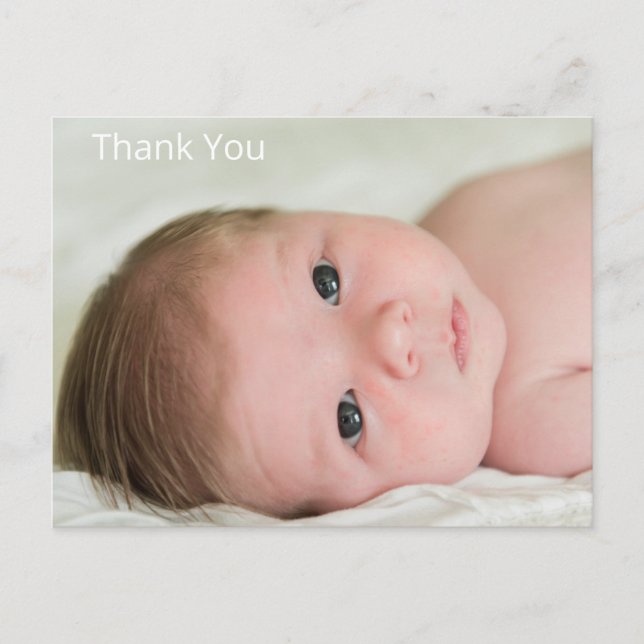 Carte Postale Nouveau Merci photo moderne bébé (Devant)