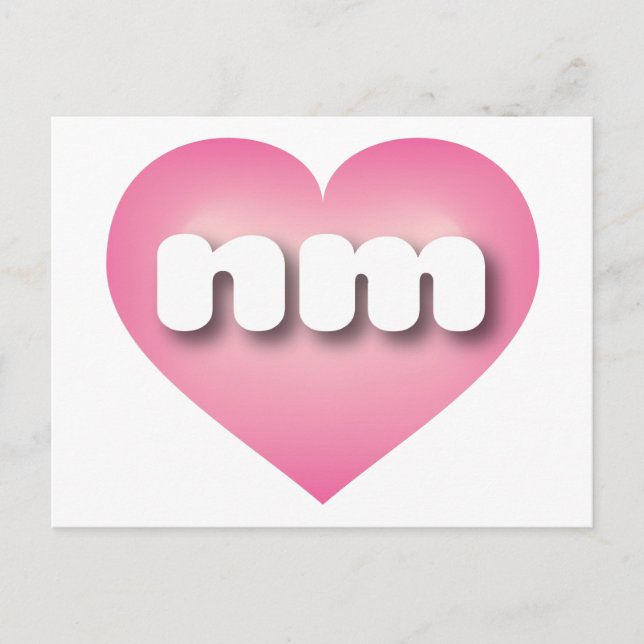 Carte Postale Nouveau-Mexique coeur rose fondu - J'aime nm (Devant)