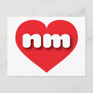 Carte Postale Nouveau Mexique coeur rouge - J'aime nm
