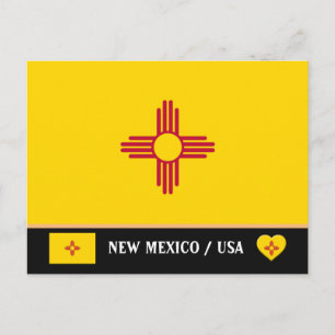 Carte Postale Nouveau Mexique Drapeau & Nouveau Mexique État Éta