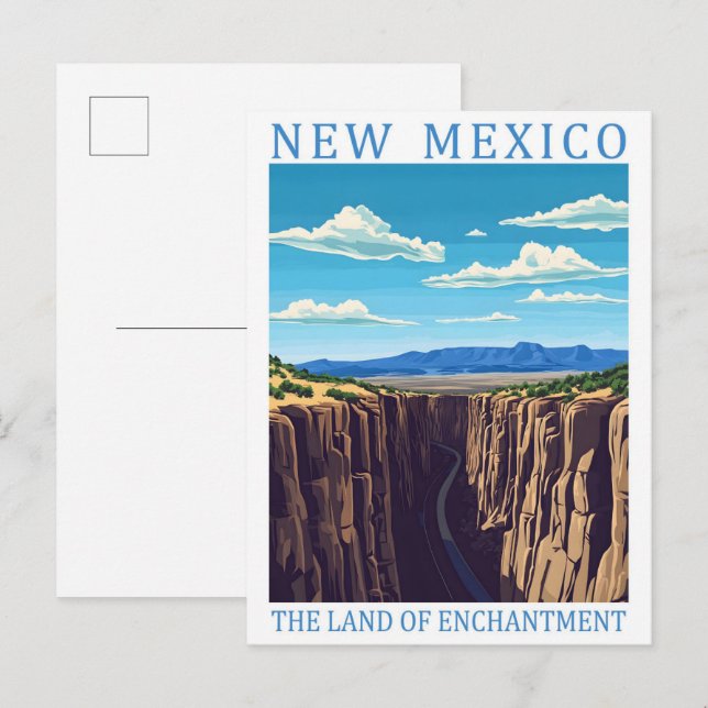 Carte Postale Nouveau-Mexique le pays de l'enchantement USA Trav (Devant / Derrière)