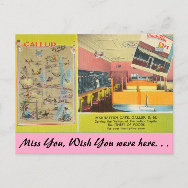 Carte Postale Nouveau-Mexique, Manhattan Café, Gallup (Devant)