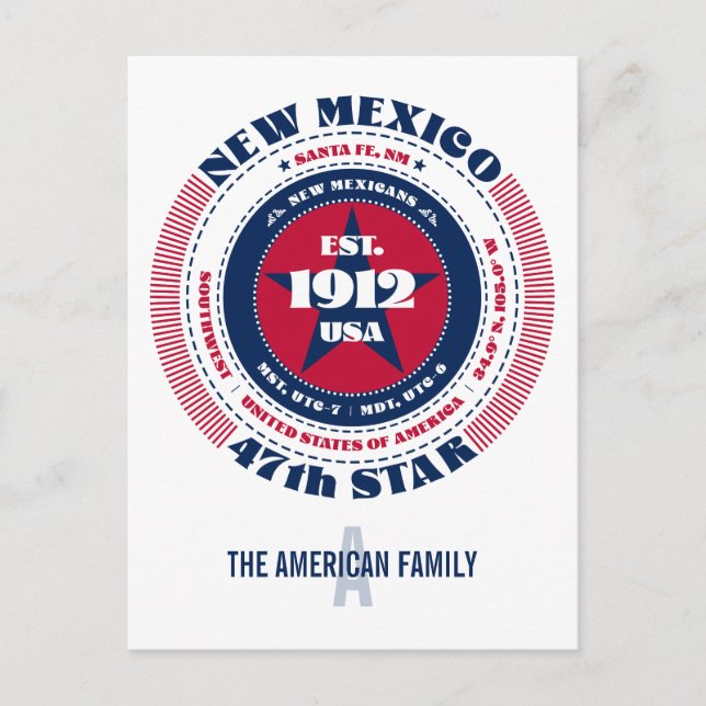 Carte Postale Nouveau-Mexique, Père Noël Fe, NM, Patriotique, Mo (Devant)