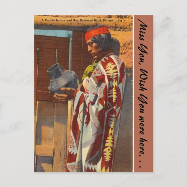 Carte Postale Nouveau-Mexique, Pueblo Indian, San Ildefonso Pueb (Devant)