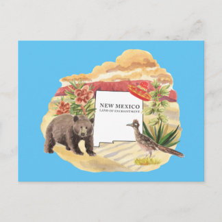 Carte Postale Nouveau-Mexique Terre d'enchantement Souvenir Cart
