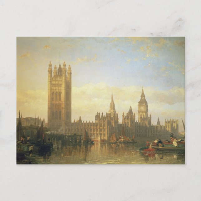 Carte Postale Nouveau Palais de Westminster de la Tamise (Devant)