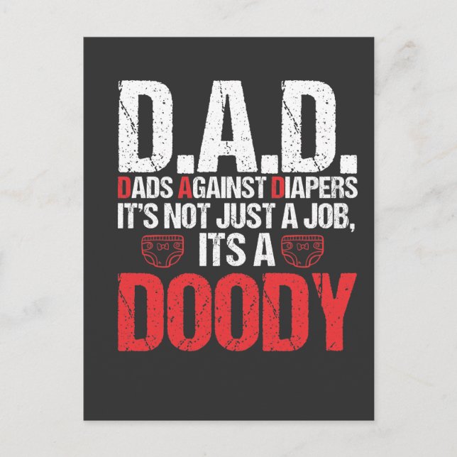 Carte Postale Nouveau papa contre Diaper Toddler Papa Adulte Pro (Devant)