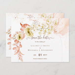 Carte Postale NOUVEAUTÉ ! Boho Floral Mariage Dates de sauvegard