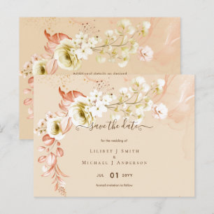 Carte Postale NOUVEAUTÉ ! Boho Floral Mariage Dates de sauvegard