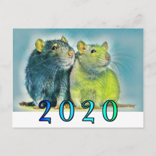 Carte Postale Nouvel An chinois 2020 Rat