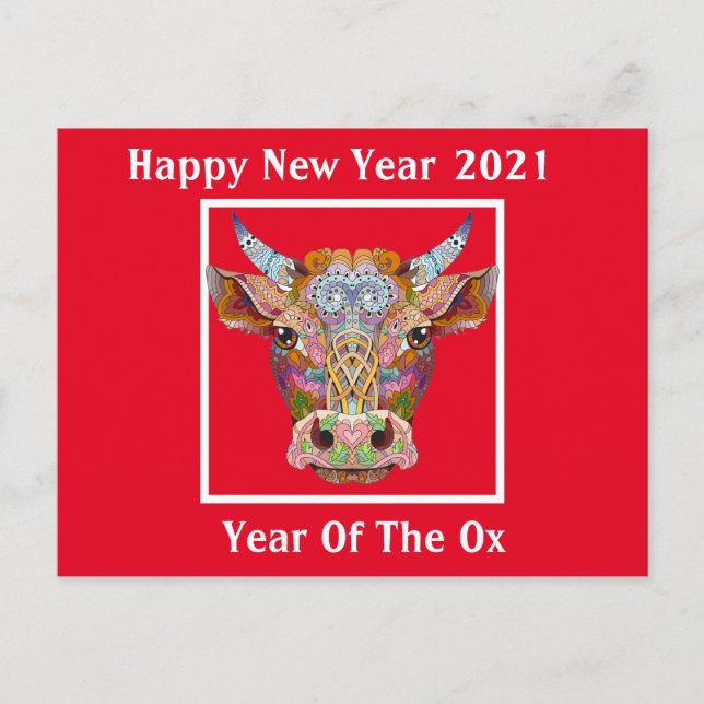 Carte Postale Nouvel An chinois 2021 (Devant)