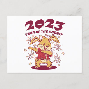 Carte Postale Nouvel An chinois 2023 - Année du lapin