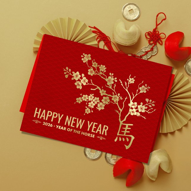 Carte Postale Nouvel an chinois du cheval 2026 (Créateur téléchargé)