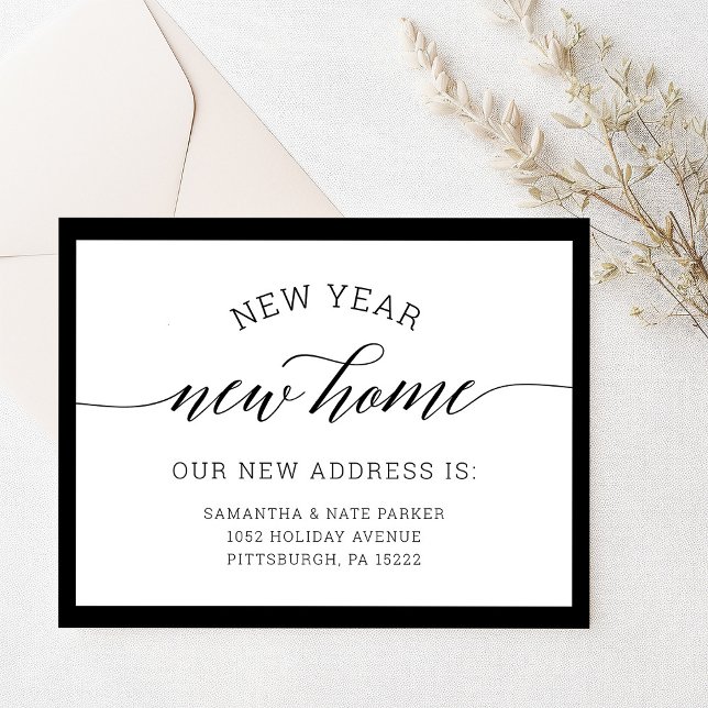 Carte Postale nouvel an | Nouveau Faire-part de déménagement rés (New year, new home postcard)
