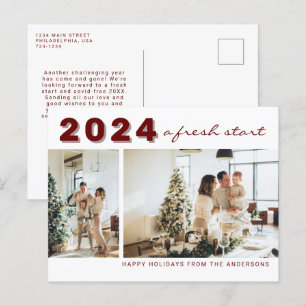 Carte Postale Nouvel An Simple Nouveau Début Deux Vacances Photo