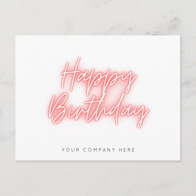 Carte Postale Nouvel anniversaire rose brillant (Devant)