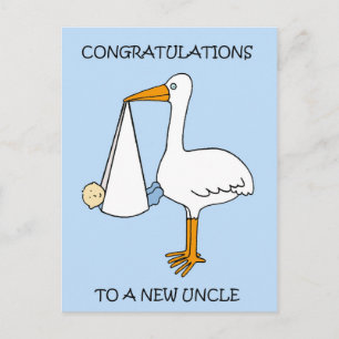 Carte Postale Nouvel oncle pour félicitations de bébé garçon