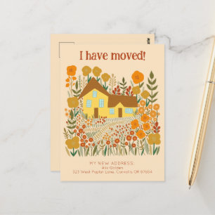 Carte Postale Nouvelle Adresse Accueil J'Ai Déplacé Fleurs Agric