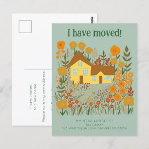 Carte Postale Nouvelle Adresse Accueil J'Ai Déplacé Fleurs Agric
