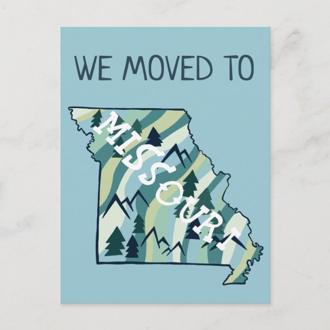 Carte Postale NOUVELLE ADRESSE Déplacement État du Missouri Cart (Devant)