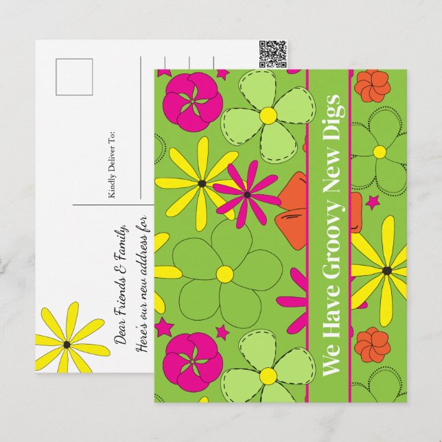 Carte Postale Nouvelle adresse Digs super Déplacement de Faire-p (Devant / Derrière)