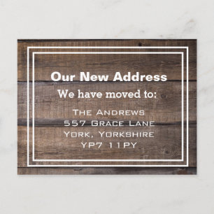 Carte Postale Nouvelle adresse domiciliaire Rustic Moving Faire-