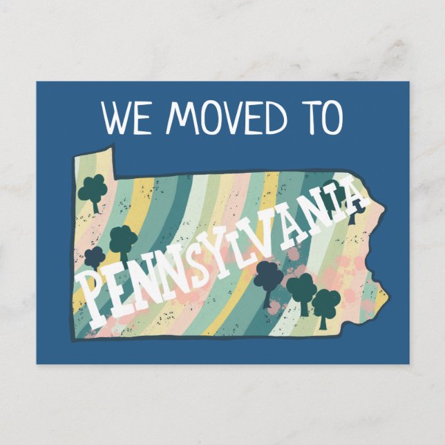 Carte Postale NOUVELLE ADRESSE MAISON Pennsylvanie State Map (Devant)