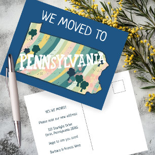 Carte Postale NOUVELLE ADRESSE MAISON Pennsylvanie State Map