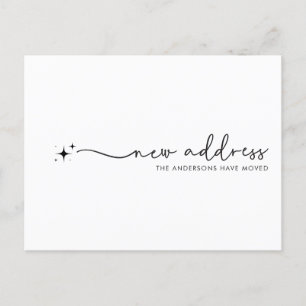 Carte Postale Nouvelle adresse manuscrite Étoile de script