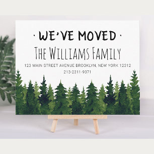 Carte Postale Nouvelle adresse Russe Watercolor Forest