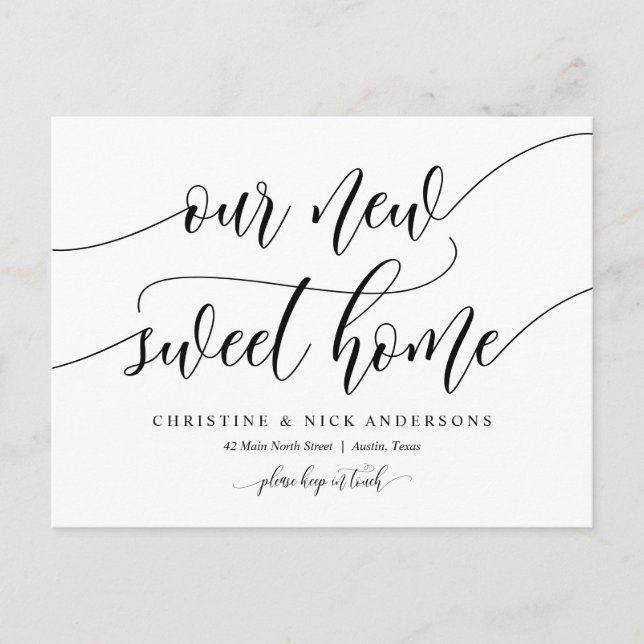 Carte Postale Nouvelle adresse Sweet Home, Faire-part mobile (Devant)