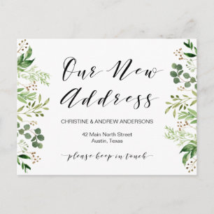 Carte Postale Nouvelle Adresse, Verdure, Faire-part mobile