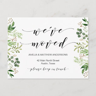 Carte Postale Nouvelle Adresse, Verdure, Faire-part mobile