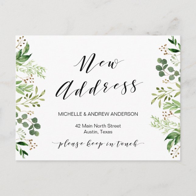 Carte Postale Nouvelle adresse, verdure Nouvelle maison Faire-pa (Devant)