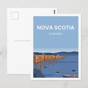Carte Postale Nouvelle-Écosse Canada Illustration des lieux de v